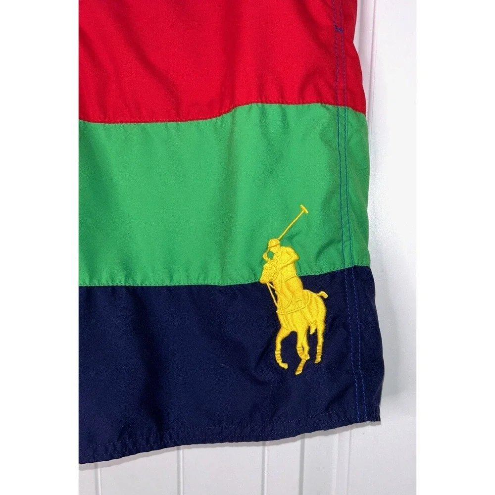 Ralph Lauren Polo Board Swim Trunk Shorts Teen Boys 14-16 L Color Stripes